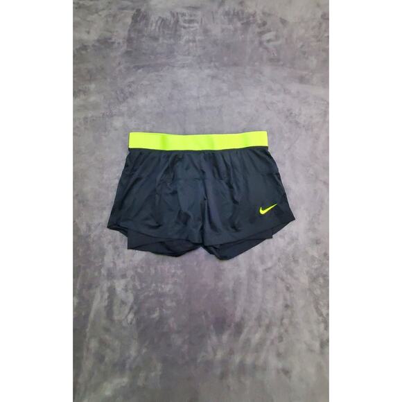 Nike Dri-Fit Sz S Icon Mesh Running Shorts Womens Black Athletic Just Do It C17 - Picture 1 of 9